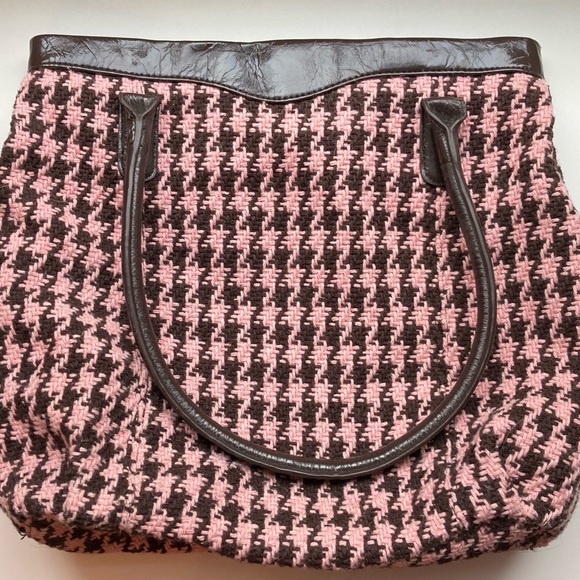 GAP Pink and Brown Houndstooth Bag - Picture 6 of 9